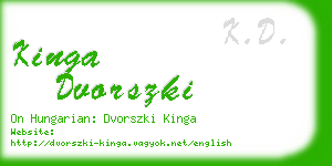 kinga dvorszki business card